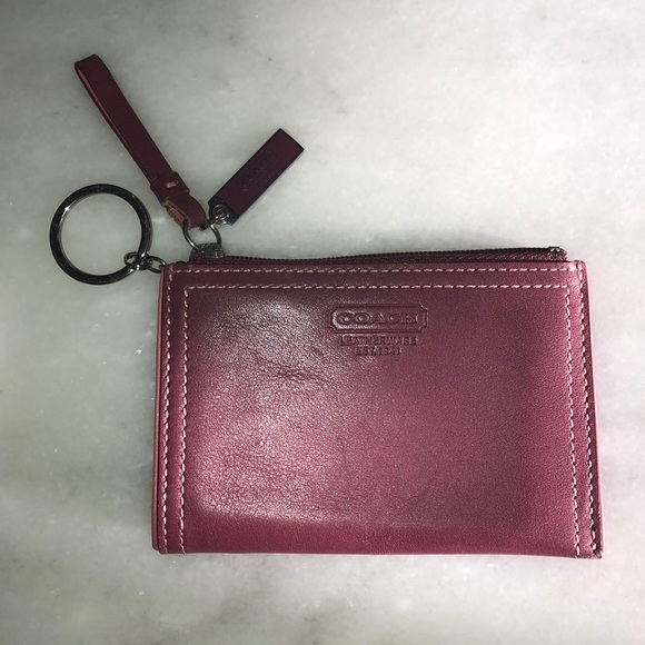 Coach Accessories - Coach Dusty Rose Card Holder Mini Wallet Key Chain